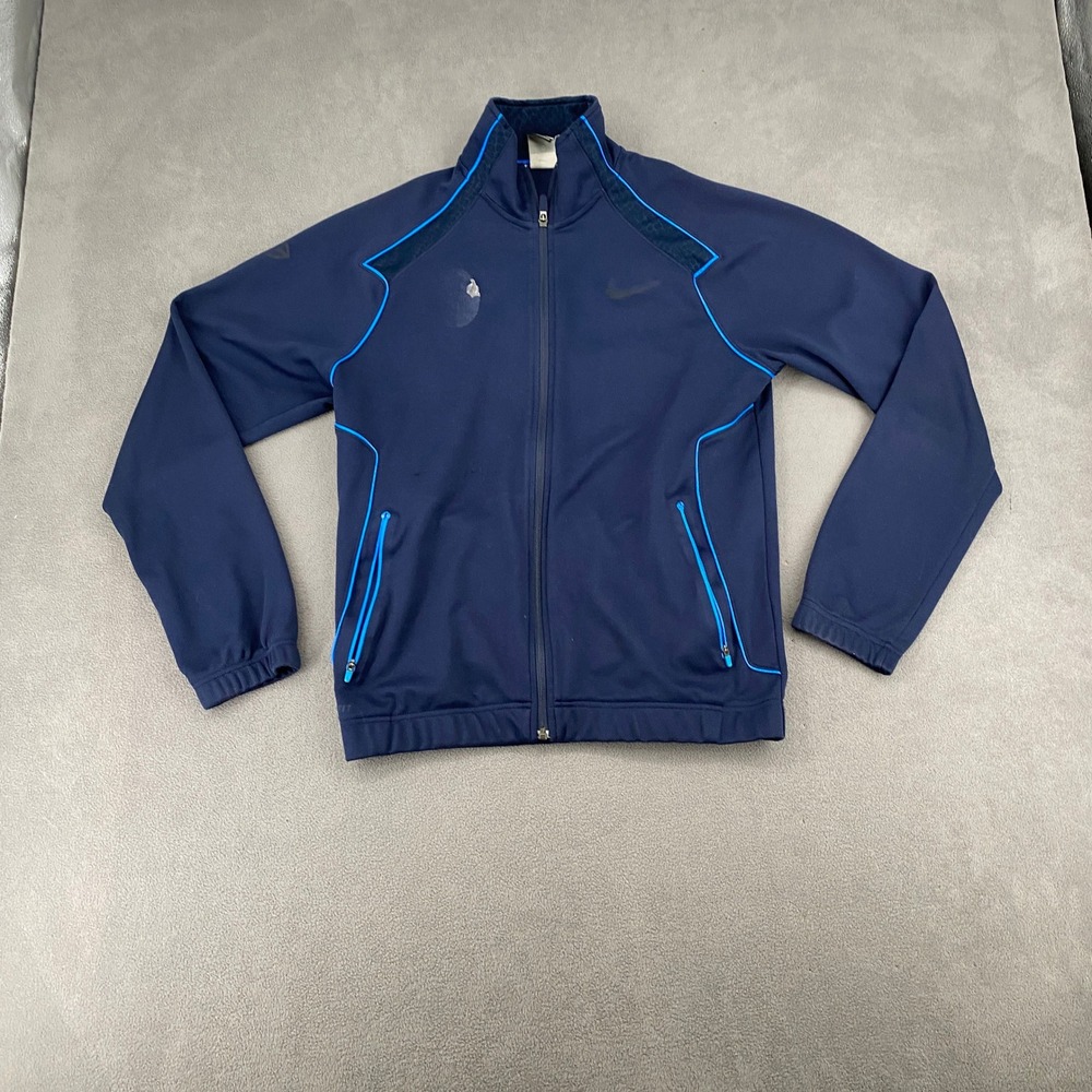 Nike Dri-FIT Mens Track Jacket Navy Blue Full Zip Athletic Warm Up 426946-451 M